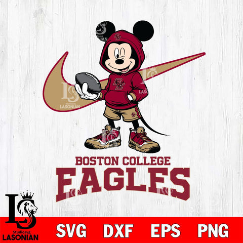 Boston College Eagles Mikey Mouse Disney NIKE, Svg Eps Dxf Png File, Digital Download