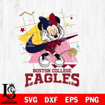 Boston College Eagles Minnie Mouse Dancing SVG DXF EPS PNG FILE, NCAA File Cut,Digital Download,Instant Download