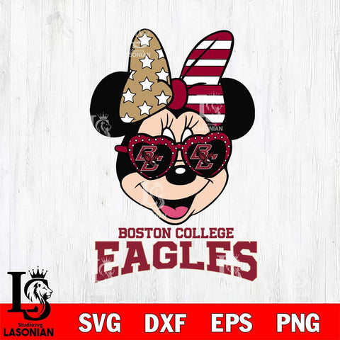 Boston College Eagles Minnie Mouse Love 2, Svg Eps Dxf Png File, Digital Download