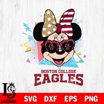 Boston College Eagles Minnie Mouse Love Sport SVG DXF EPS PNG FILE, NCAA File Cut,Digital Download,Instant Download