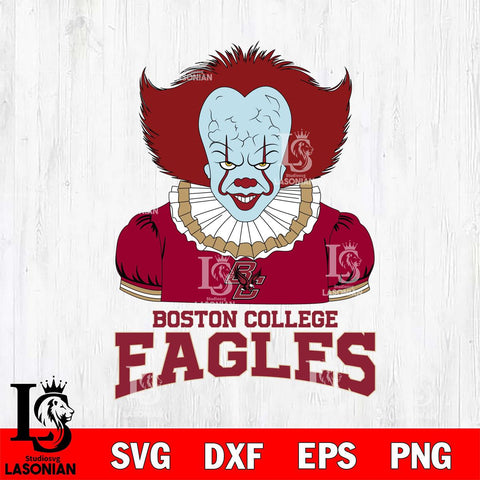 Boston College Eagles Pennywise Horror Sport 5 Svg Eps Dxf Png File, Digital Download