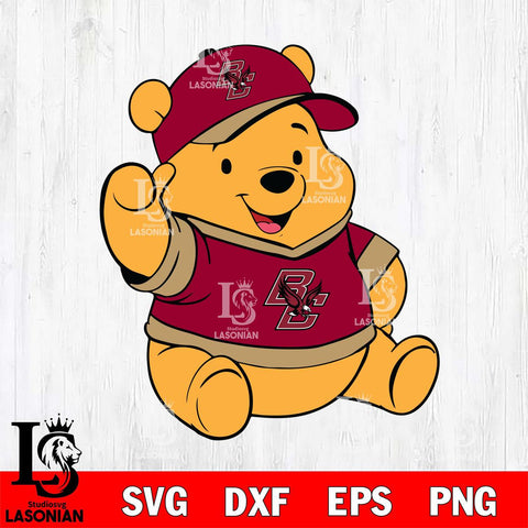Boston College Eagles Pooh Bear Svg Eps Dxf Png File, NCAA svg, Digital Download, Instant Download