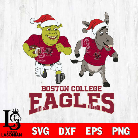 Boston College Eagles Shrek and Donkey Football Cricut,Christmas SVG DXF EPS PNG FILE, NCAA Digital Download,Instant Download, Silhouette