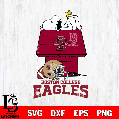 Boston College Eagles Snoopy Chill Football SVG DXF EPS PNG FILE,Snoopy File Cut, NCAA Digital Download,Instant Download,Christmas Silhouette