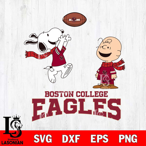 Boston College Eagles Snoopy & Charlie Brown Football Cricut,Christmas SVG DXF EPS PNG FILE, NCAA Digital Download,Instant Download, Silhouette
