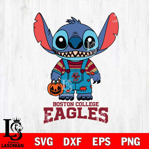 Boston College Eagles Stitch Horror Halloween Svg Eps Dxf Png File, NCAA svg, Digital Download, Instant Download
