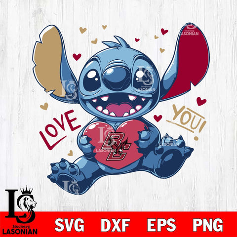 Boston College Eagles Stitch Love Svg Eps Dxf Png File, NCAA svg, Digital Download, Instant Download