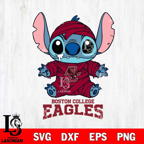Boston College Eagles Stitch Mummy Svg Eps Dxf Png File, NCAA svg, Digital Download, Instant Download
