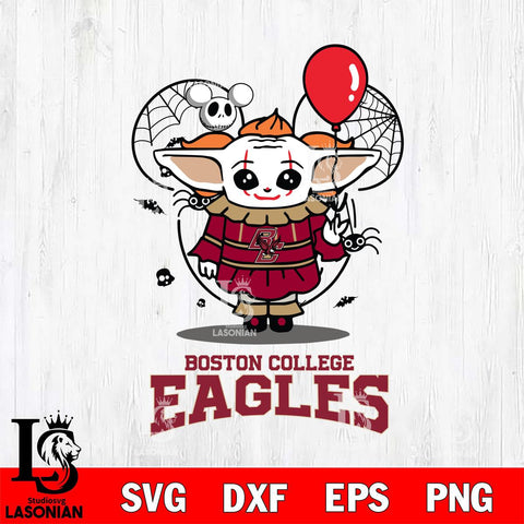 Boston College Eagles Stitch Pennywise Halloween Svg Eps Dxf Png File, Digital Download, Instant Download