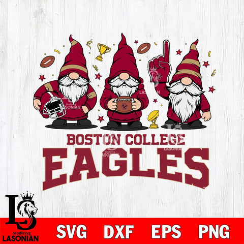 Boston College Eagles Three Gnome FAN File Cut, NCAA SVG, Digital Download , Criucut , Silhouette