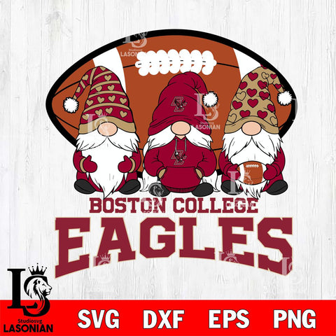 Boston College Eagles Three Gnome Football File Cut, NCAA SVG, Digital Download , Criucut , Silhouette