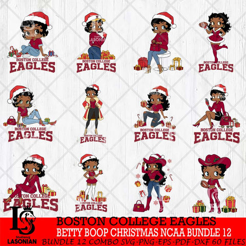 Boston College Eagles  Betty Boop Christmas NCAA Bundle File Cut, Bundle NCAA SVG DXF EPS PNG PDF File, Digital Download , Criucut , Silhouette