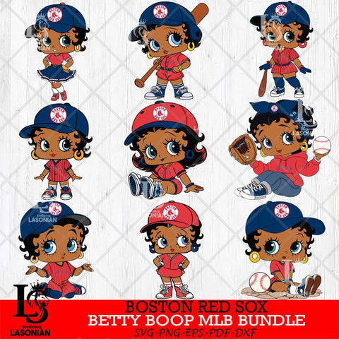 Boston Red Sox  Betty Boop MLB Bundle 9 SVG Eps Dxf Png File, Bundle MLB svg, Digital Download, Instant Download