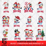 Boston Red Sox Bluey Christmas MLB Bundle 12 file Cricut , Bluey Cricut , Christmas Svg , Bluey svg , Digital Download, dxf eps png pdf file