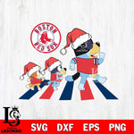 Boston Red Sox Family Bluey Walking Christmas Svg Eps Dxf Png File, Digital Download, Instant Download