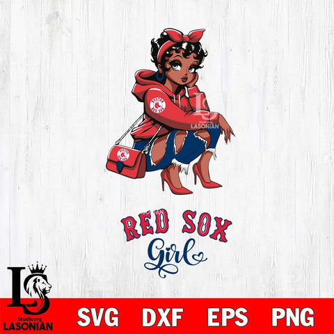 Boston Red Sox Fashion Black Fan Girl Betty Boop