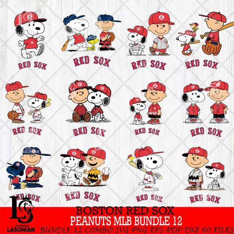 Boston Red Sox Peanuts MLB Bundle 12 Svg Eps Dxf Png File,Bundle MLB File Cut,Digital Download,Instant Download,MLB Svg Files