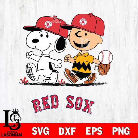 Boston Red Sox Peanuts Sport walk Svg Eps Dxf Png File, MLB File Cut,Digital Download,Instant Download,MLB Svg Files