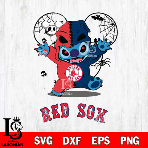 Boston Red Sox Stitch Horror Halloween 2 Svg Eps Dxf Png File, Digital Download, Instant Download