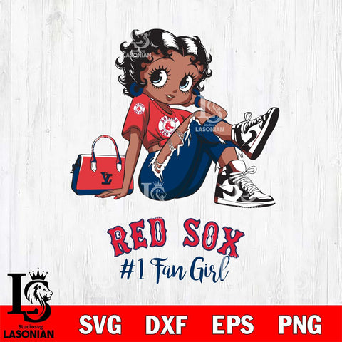Boston Red Sox #1 Black Fan Girl Betty Boop