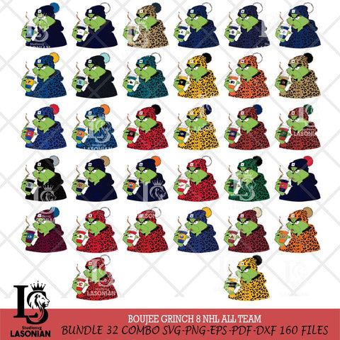 Boujee Grinch 8 NHL ALL TEAM Svg Eps Dxf Png File, Digital Download, Instant Download