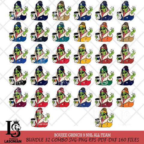 Boujee Grinch 9 NHL ALL TEAM Svg Eps Dxf Png File, Digital Download, Instant Download