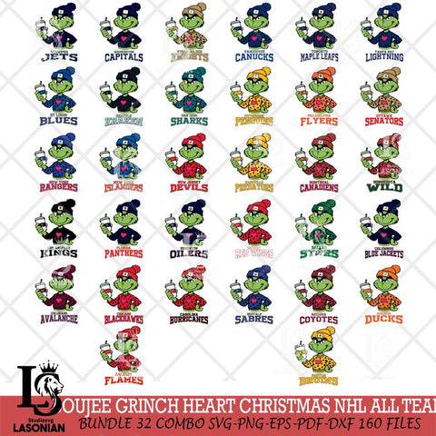 Boujee Grinch Heart Christmas NHL Cut Files, Cricut,Christmas Svg Dxf Eps Png file , Digital Download
