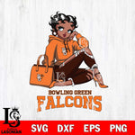Bowling Green Falcons Awesome Black Fan Girl Betty Boop, Svg Eps Dxf Png File, Digital Download