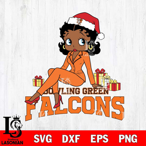 Bowling Green Falcons Betty Boop Christmas fan File Cut, NCAA SVG DXF EPS PNG PDF File, Digital Download , Criucut , Silhouette