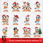 Bowling Green Falcons Bluey Christmas NCAA Bundle 12 Cricut File Cut Files , Bluey Cricut , Christmas Svg , Bluey svg , Digital Download, dxf eps png pdf file