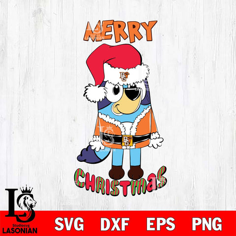 Bowling Green Falcons Bluey Merry Christmas Bluey Santa Claus Svg Eps Dxf Png File, Digital Download