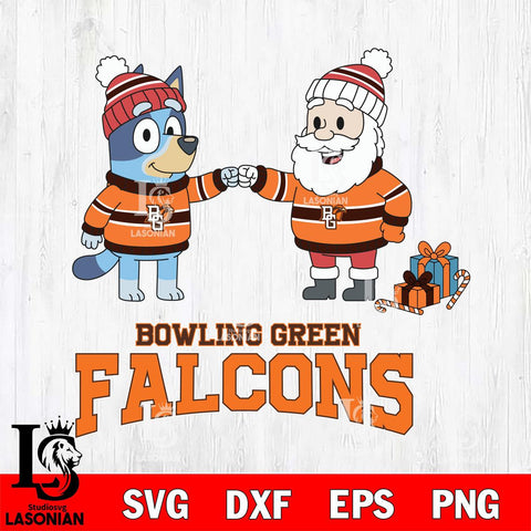 Bowling Green Falcons Bluey With Satan Christmas File Cut, NCAA SVG DXF EPS PNG FILE, Digital Download,Instant Download, Silhouette
