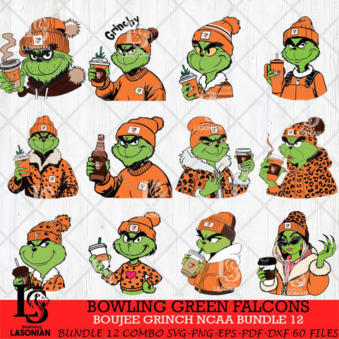 Bowling Green Falcons Boujee Grinch NCAA Bundle 12 SVG Eps Dxf Png File, Digital Download, Instant Download