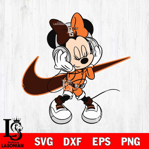 Bowling Green Falcons Cute Minnie Mouse Dancing Svg Eps Dxf Png File, NCAA svg, Digital Download, Instant Download