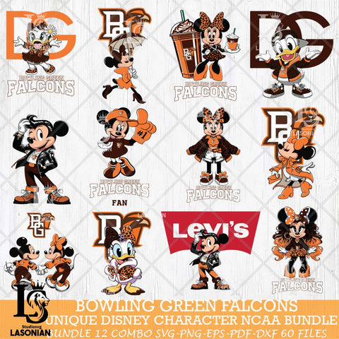 Bowling Green Falcons Disney character NCAA Bundle 12 Svg Eps Dxf Png File, Digital Download, Instant Download