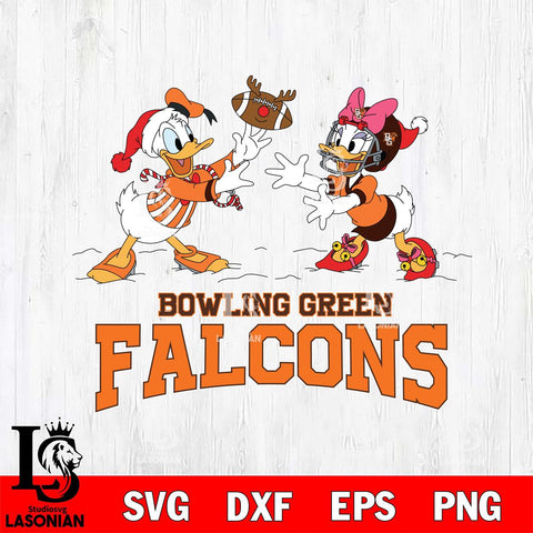 Bowling Green Falcons Donald Duck & Daisy Duck Football Cricut,Christmas SVG DXF EPS PNG FILE, NCAA Digital Download,Instant Download, Silhouette