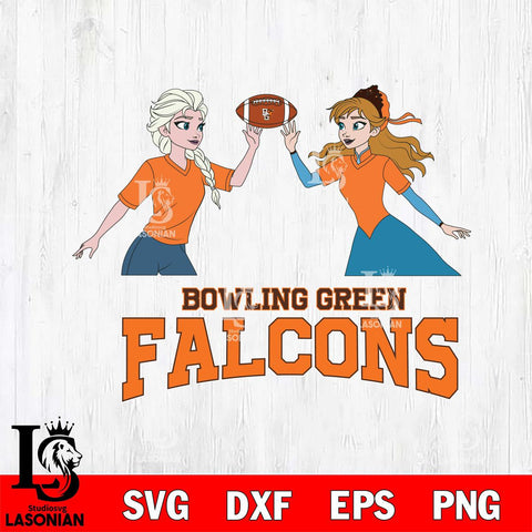 Bowling Green Falcons Elsa & Anna Football Cricut,Christmas SVG DXF EPS PNG FILE, NCAA Digital Download,Instant Download, Silhouette
