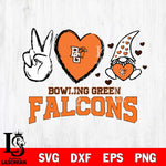 Bowling Green Falcons Gnomes Peace & Love Svg Eps Dxf Png File, Digital Download, Instant Download