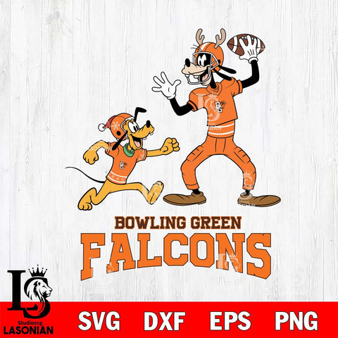 Bowling Green Falcons Goofy & Pluto Football Cricut,Christmas SVG DXF EPS PNG FILE, NCAA Digital Download,Instant Download, Silhouette