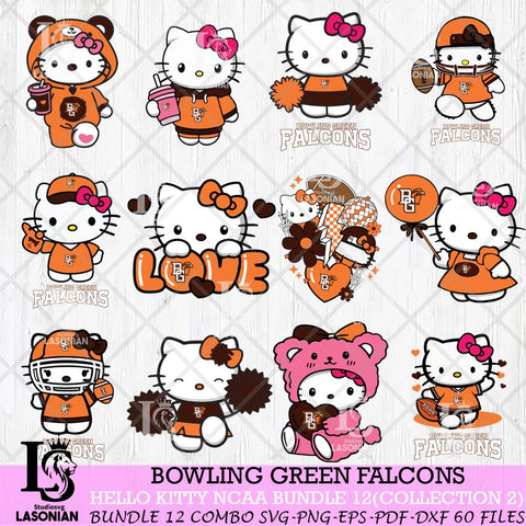 Bowling Green Falcons Hello Kitty Bundle 12 SVG Svg Eps Dxf Png File, Digital Download, Instant Download