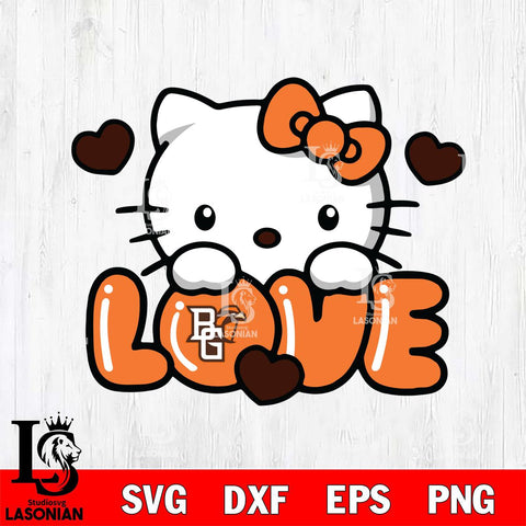 Bowling Green Falcons Hello Kitty Love Svg Eps Dxf Png File, Digital Download, Instant Download