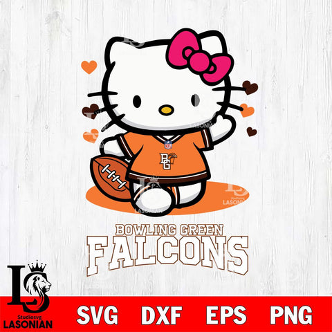 Bowling Green Falcons Hello Kitty NCAA 3 Svg Eps Dxf Png File, Digital Download, Instant Download
