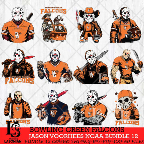 Bowling Green Falcons Jason Voorhees Horror Bundle 12 SVG Eps Dxf Png File, bundle NCAA svg, Digital Download, Instant Download