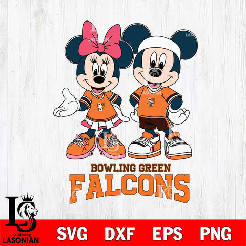 Bowling Green Falcons Mickey And Minnie Football Svg Eps Dxf Png File, NCAA svg , Digital Download , Instant Download, Cricut File