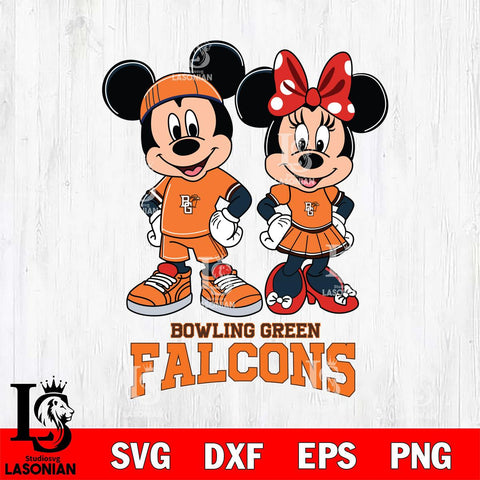 Bowling Green Falcons Mickey And Minnie Rugby Svg Eps Dxf Png File, NCAA svg , Digital Download , Instant Download, Cricut File