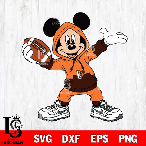 Bowling Green Falcons Mickey Disney Football Christmas File Cut, NCAA SVG DXF EPS PNG FILE, Digital Download , Criucut , Silhouette