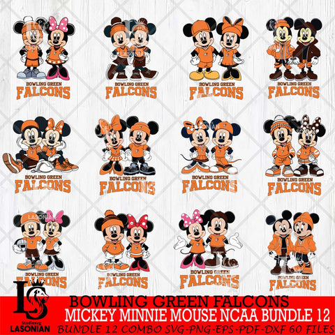 Bowling Green Falcons Mickey Minnie Mouse NCAA Bundle 12 Svg Eps Dxf Png File, Bundle NCAA svg , File Cut , Digital Download , Instant Download, Cut Svg Files