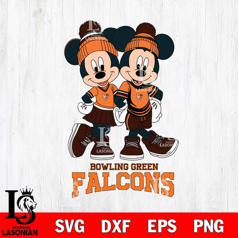 Bowling Green Falcons Mickey Minnie Valentine Football Svg Eps Dxf Png File, NCAA svg , Digital Download , Instant Download, Cricut File