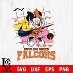 Bowling Green Falcons Minnie Mouse Dancing SVG DXF EPS PNG FILE, NCAA File Cut,Digital Download,Instant Download