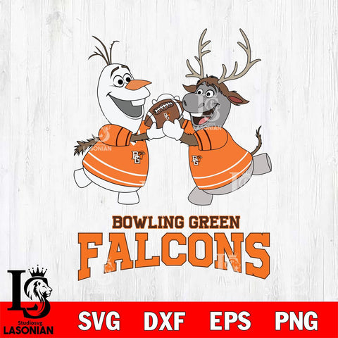 Bowling Green Falcons Olaf & Sven Football Cricut,Christmas SVG DXF EPS PNG FILE, NCAA Digital Download,Instant Download, Silhouette